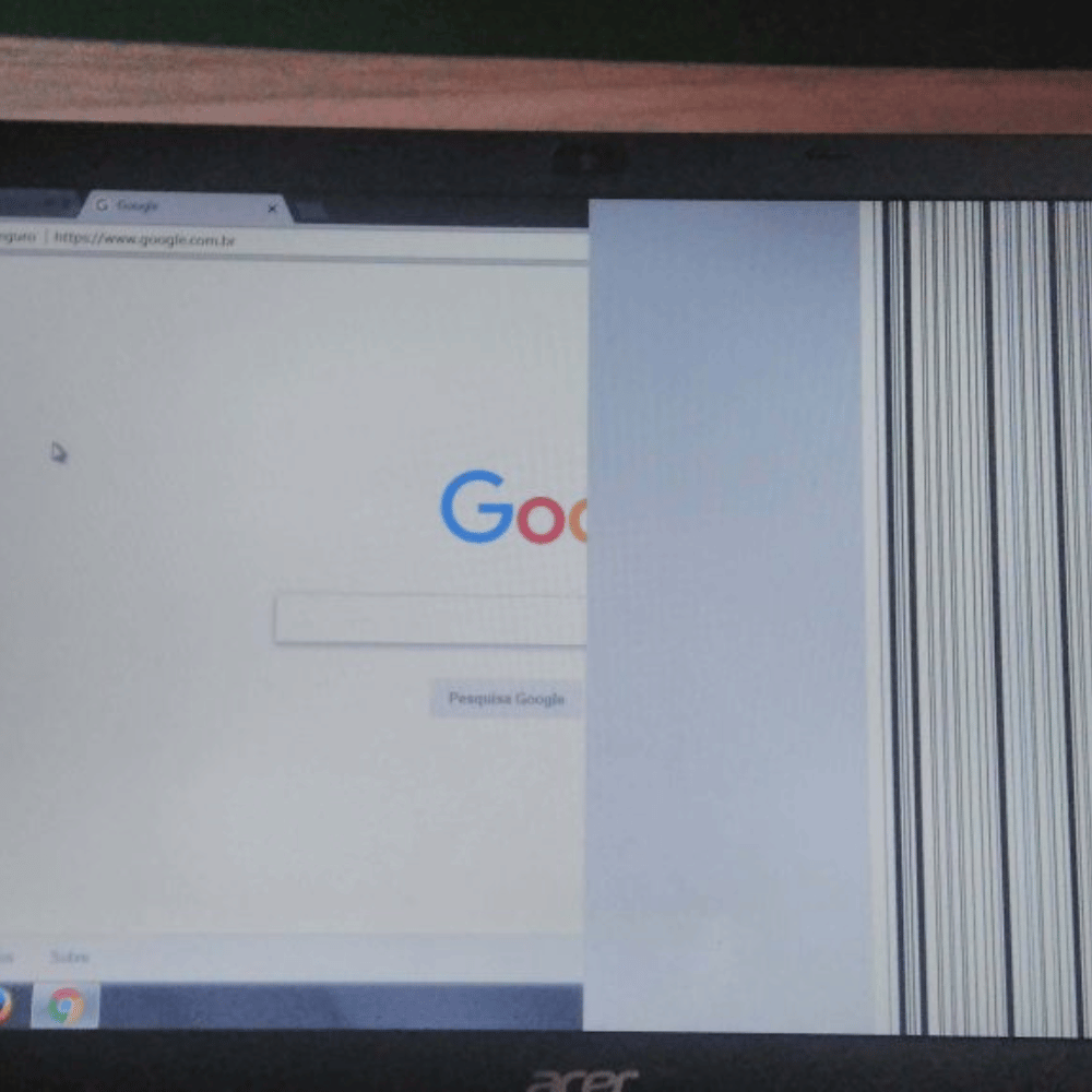 Risco preto na tela do notebook